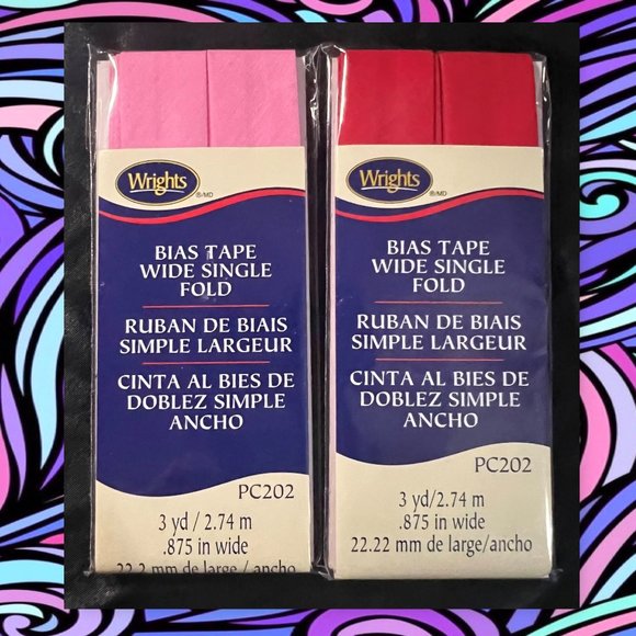 Pink & Red Bias Tape Wide Single Fold - Picture 2 of 5